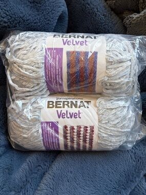 Bernat Velvet Plush Yarn - White - 2 Pack